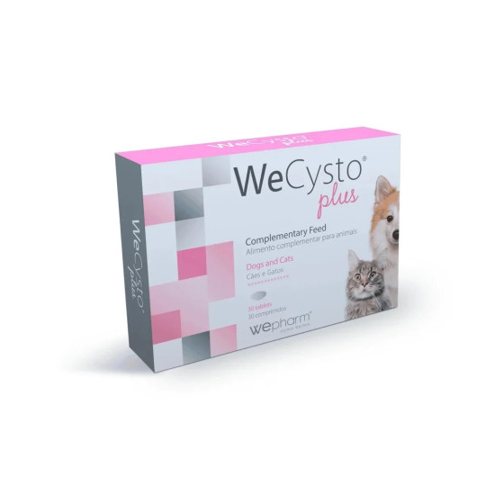 WeCysto Plus – Supliment Alimentar pentru Sănătatea Tractului Urinar la Câini și Pisici, 30 Comprimate – WePharm